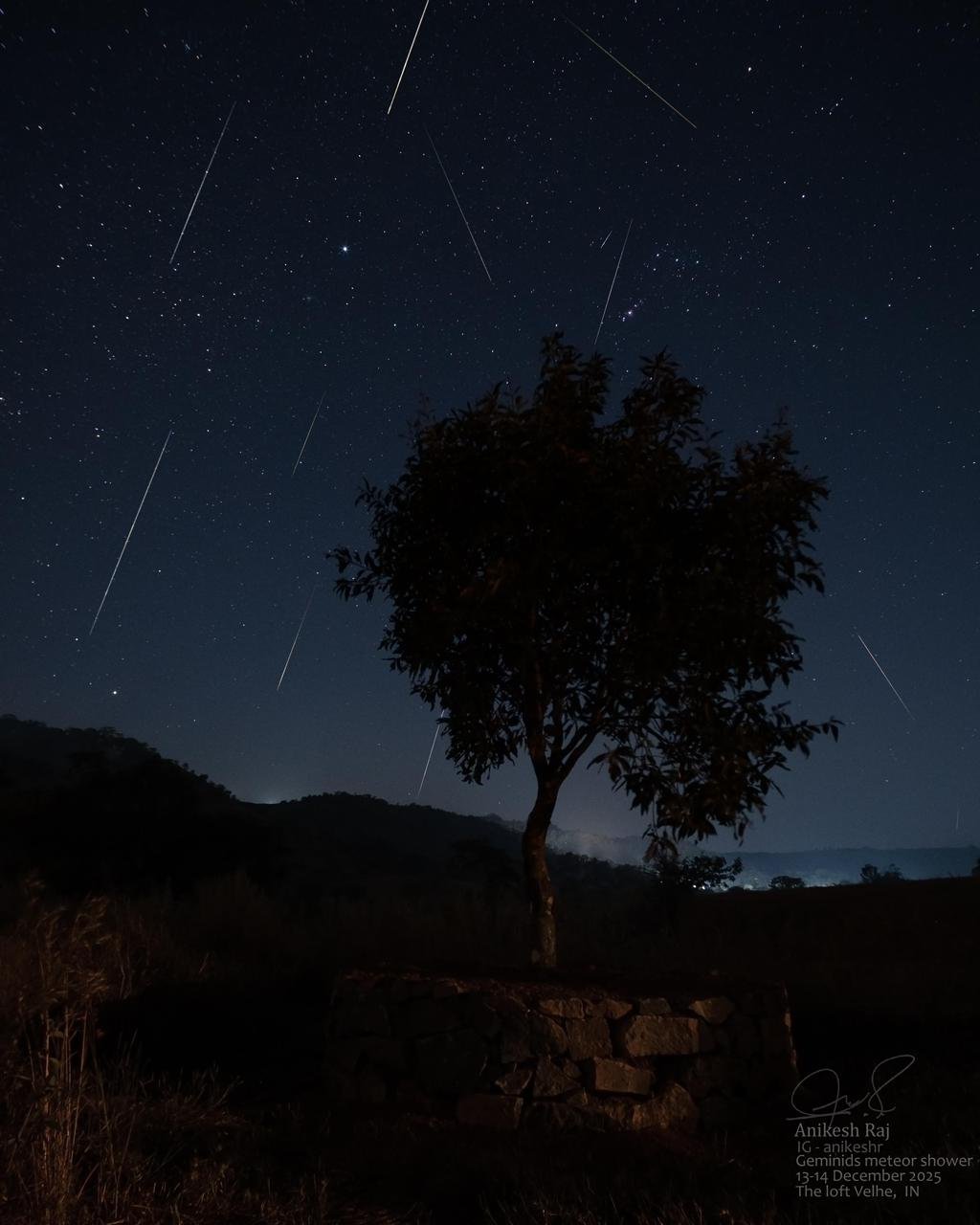 Geminid meteor shower visible from Nisargshala near Pune
