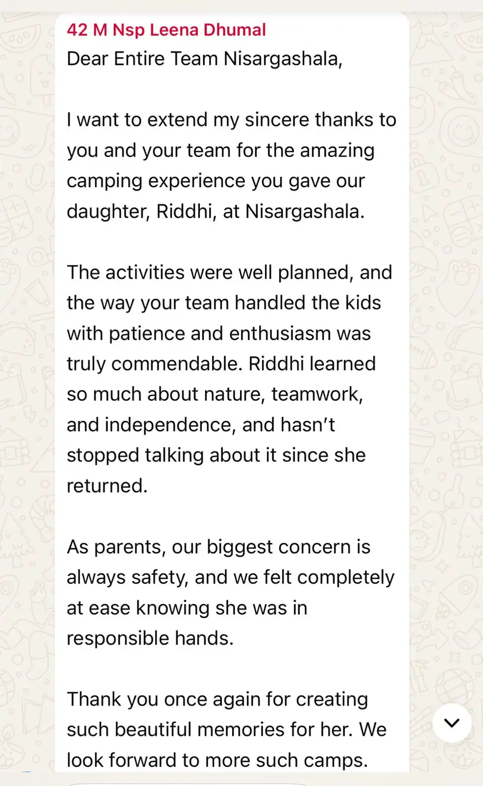 Kids camp Pune feedback nature learning