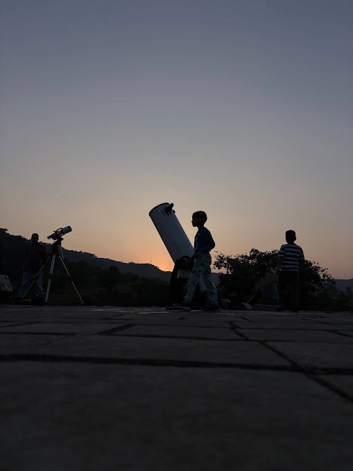 family and kids stargazing birthday event under stars Nisargshala Pune