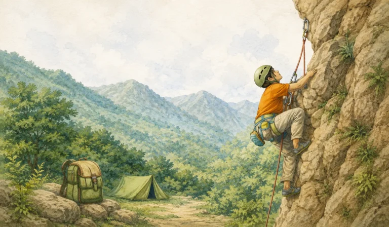 Rock climbing course at Nisargshala near Pune