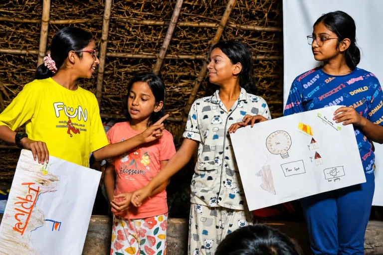Children collaborating during a Huppya learning activity