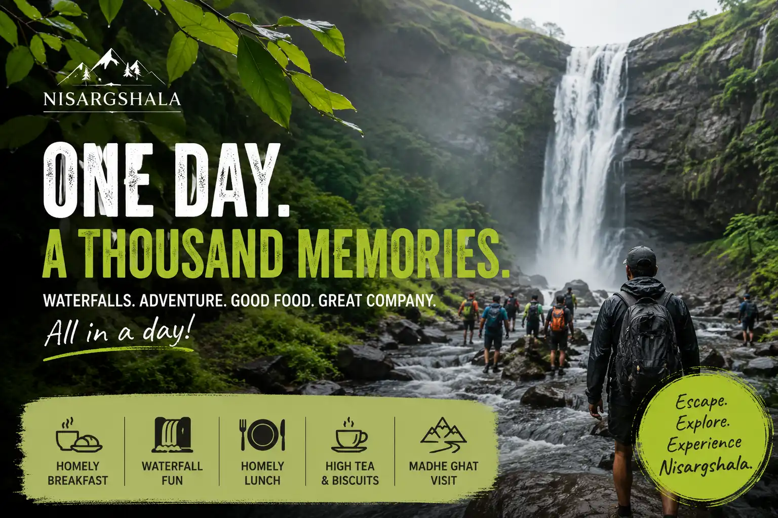 One day monsoon adventure near Pune at Nisargshala