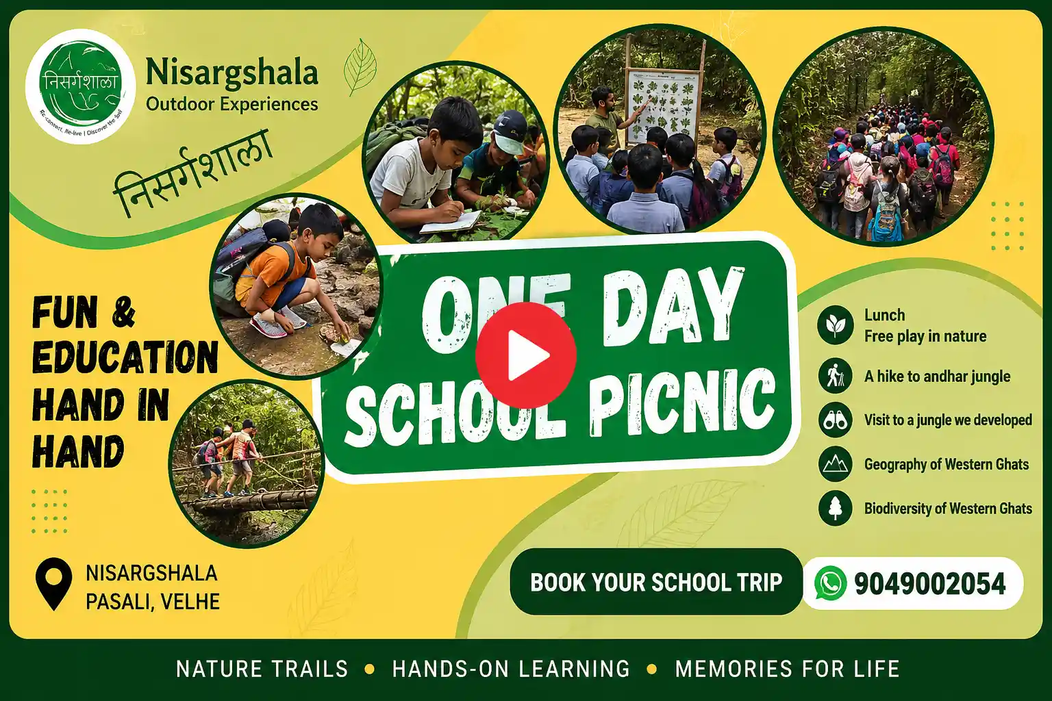 One Day School Picnic near Pune at Nisargshala
